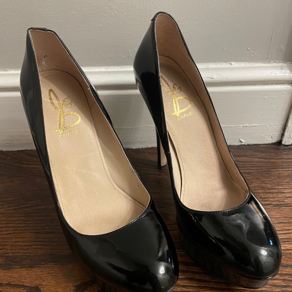 Joan & David patent leather platform pumps